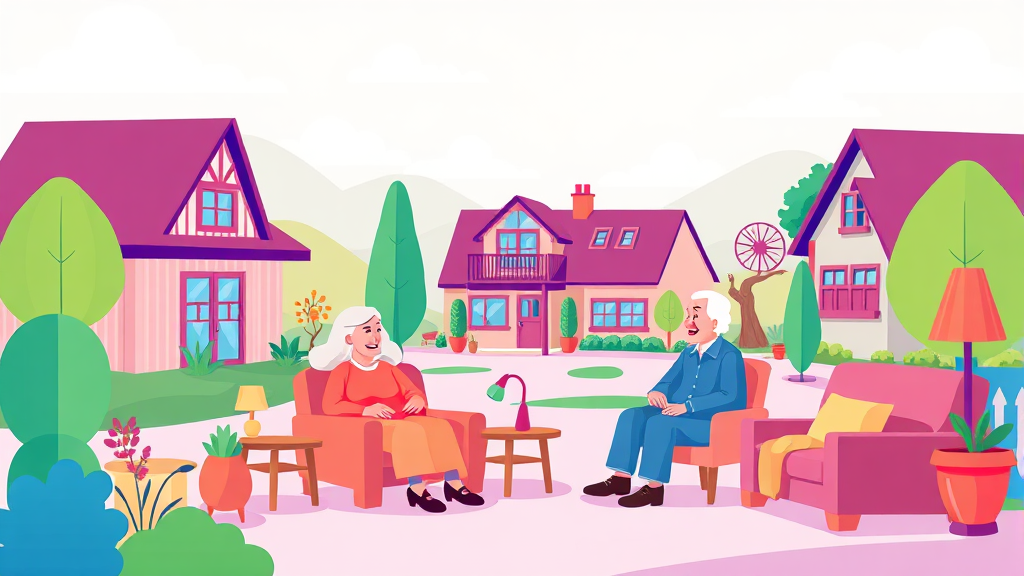 다양한 형태의 실버타운 소개 (cartoon 스타일)