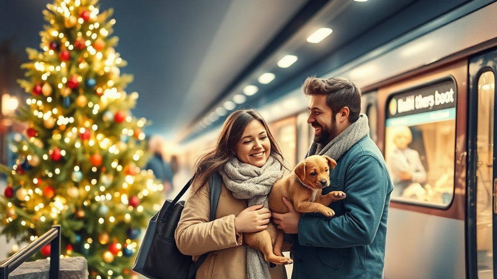 크리스마스 명소 방문 꿀팁 (교통, 예약) 🚗 (watercolor 스타일)