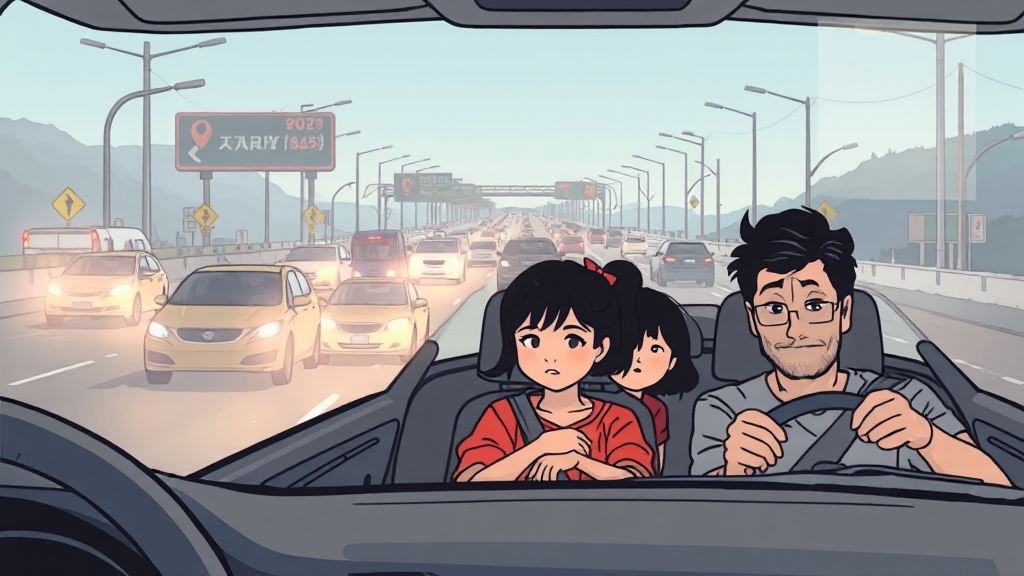 주요 고속도로 정체 예측 (illustration 스타일)
