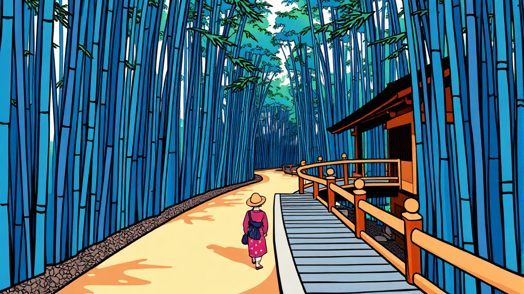 아라시야마 버스투어 (cartoon 스타일)