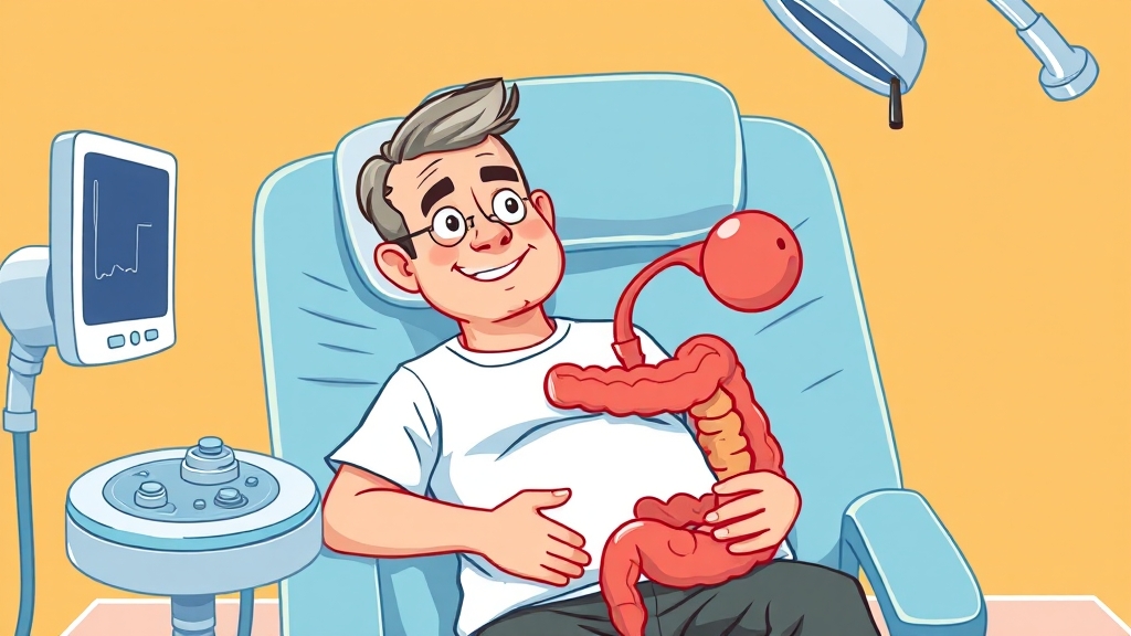 대장암 검사 방법과 시기 (cartoon 스타일)