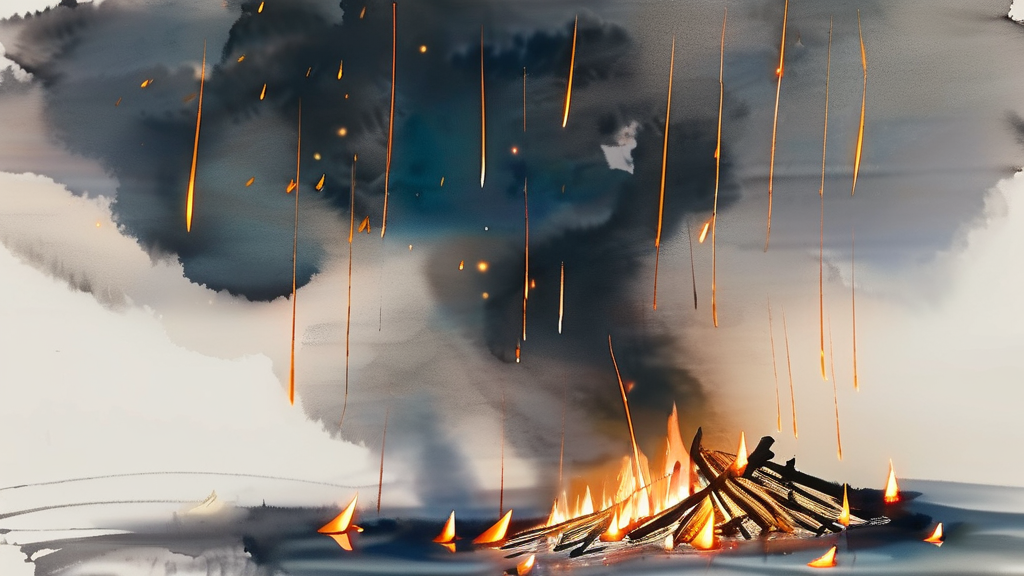 함안 낙화놀이, 새해 액운 타파와 복을 기원하는 특별한 경험 (watercolor 스타일)