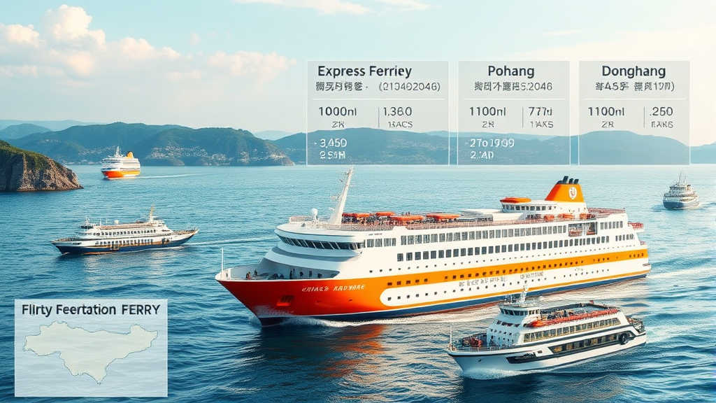 어떤 배를 타야 할까? 울릉도 주요 배편 비교 분석 (realistic 스타일)