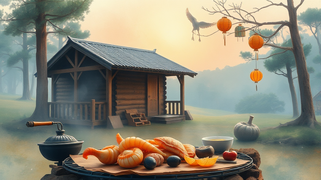 잊지 못할 바비큐 파티 (watercolor 스타일)