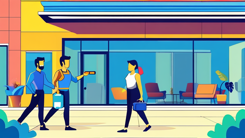 린나이 서비스센터 이용 시 유의사항 (cartoon 스타일)