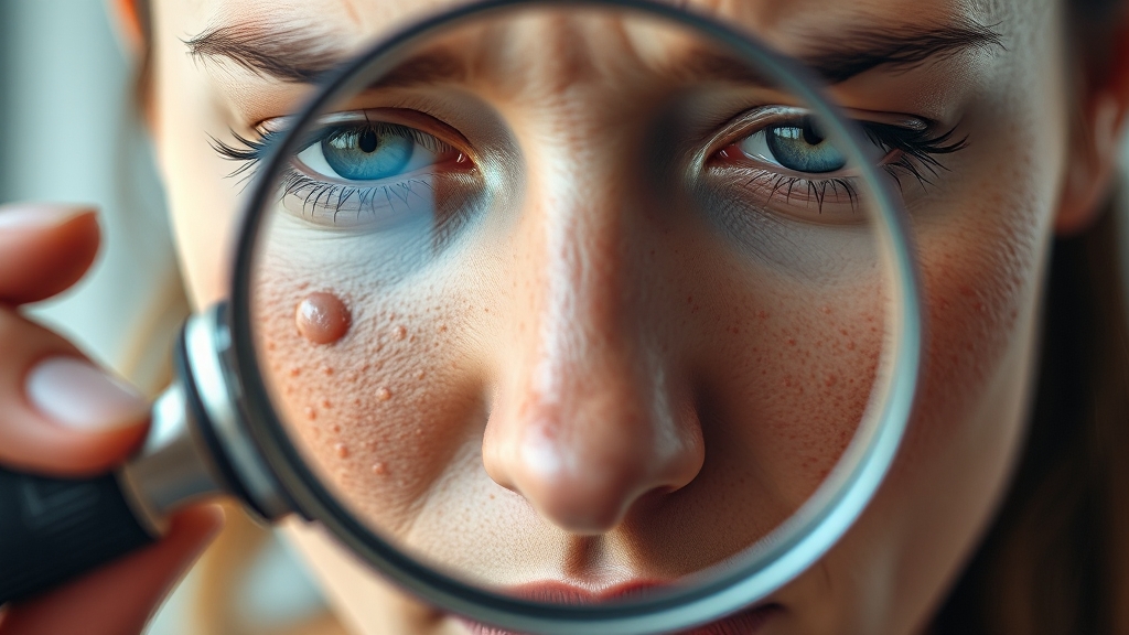 좁쌀 여드름 원인과 특징 (realistic 스타일)