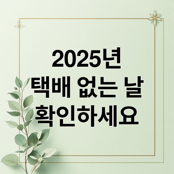 2025년
택배 없는 날
확인하세요 (2025년 8월 14일 택배없는 날)
