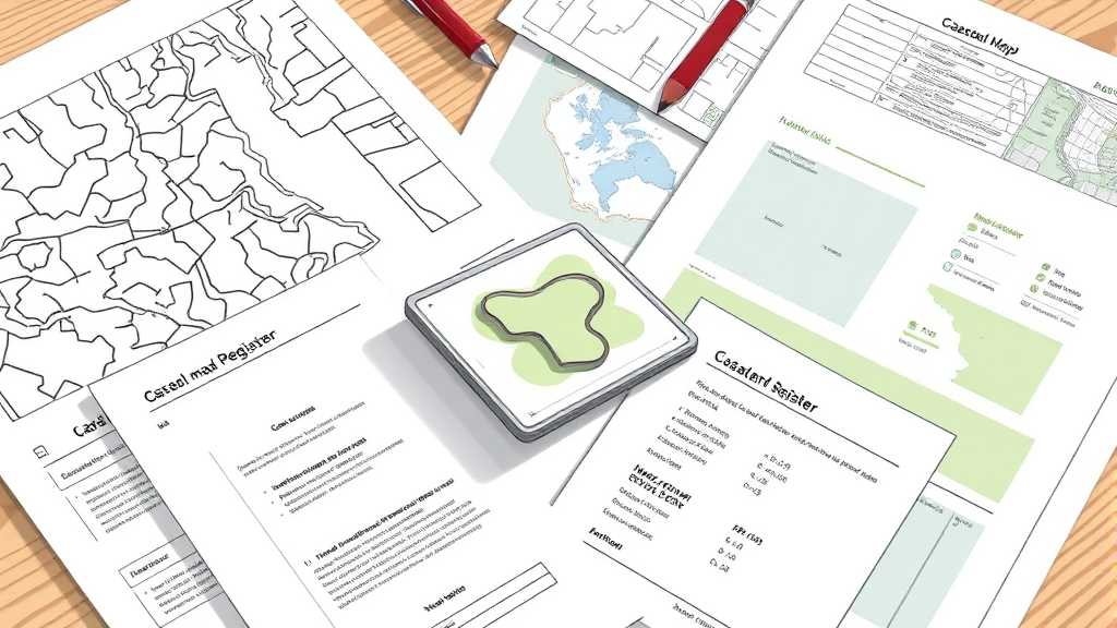 지적도와 함께 알아두면 좋은 토지 관련 정보 (illustration 스타일)