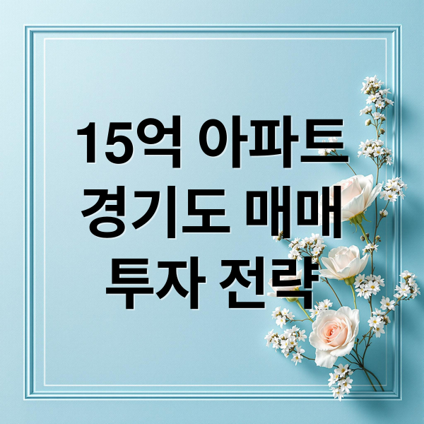 15억 아파트
경기도 매매
투자 전략 (경기 아파트 15억 10월 2주차)