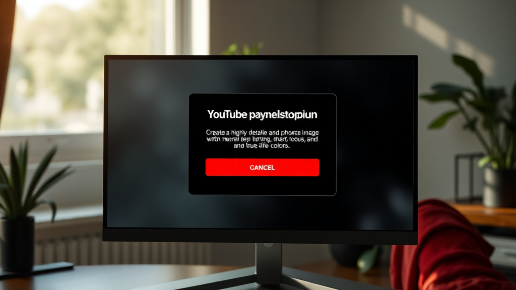 PC에서 유튜브 프리미엄 해지 (realistic 스타일)