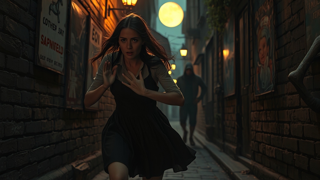 쫓기는 꿈, 상황별 해석 (realistic 스타일)