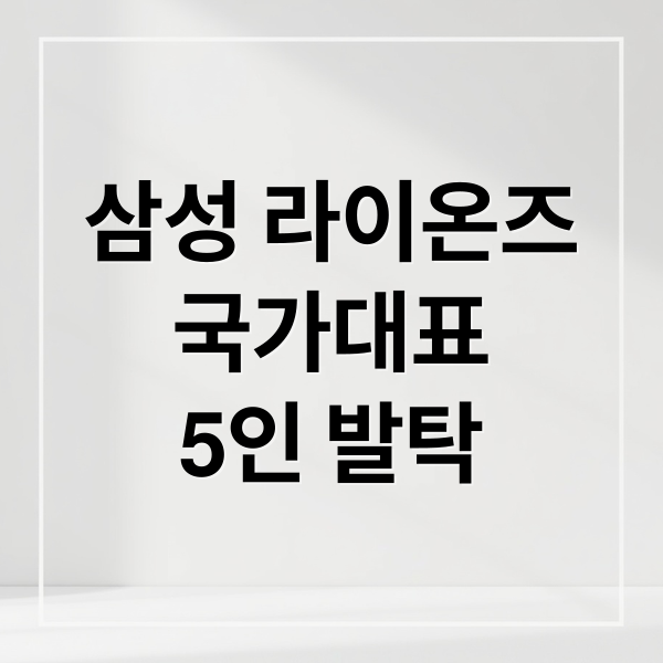 삼성 라이온즈
국가대표
5인 발탁 (삼성 라이온즈 국가대표 5인)
