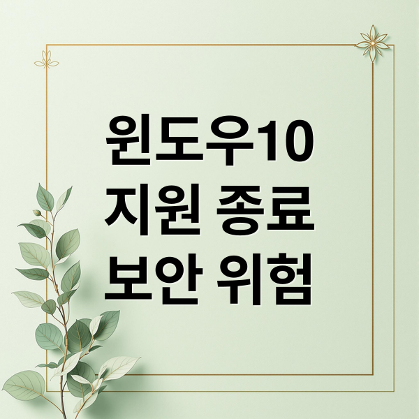 윈도우10
지원 종료
보안 위험 (윈도우10 서비스종료)