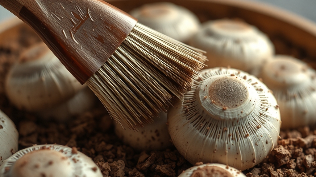 능이버섯 손질법 (realistic 스타일)