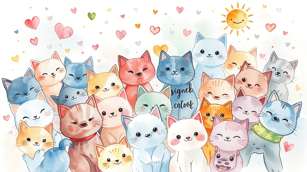 다양한 특수문자 이모티콘 예시 (watercolor 스타일)