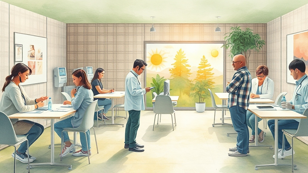 건강검진 종류 및 이용 (watercolor 스타일)