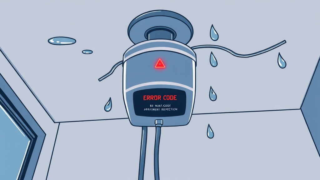 보일러 누수와 에러코드 (illustration 스타일)