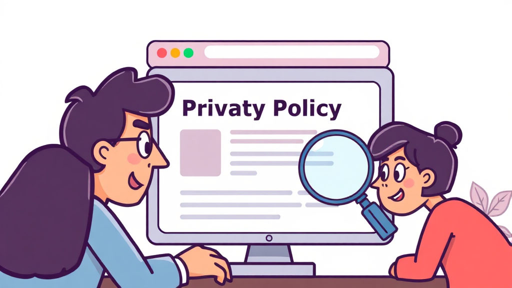 개인정보처리방침 변경 시 절차 (cartoon 스타일)