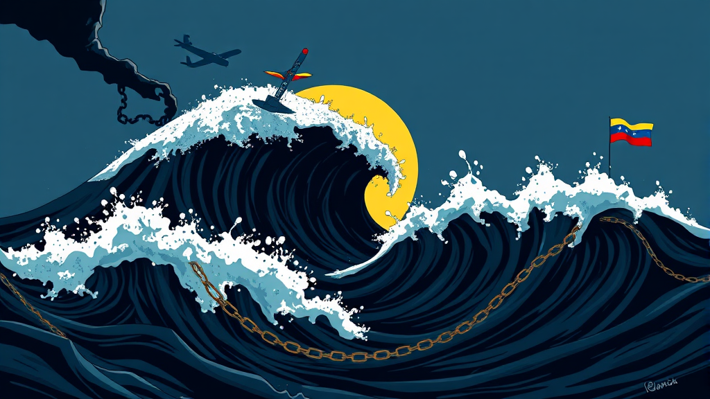 미국의 대 베네수엘라 압박 배경 (illustration 스타일)