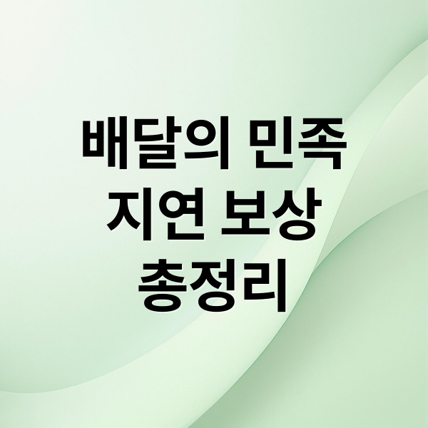 배달의 민족
지연 보상
총정리 (배달의 민족 배달지연 보상)