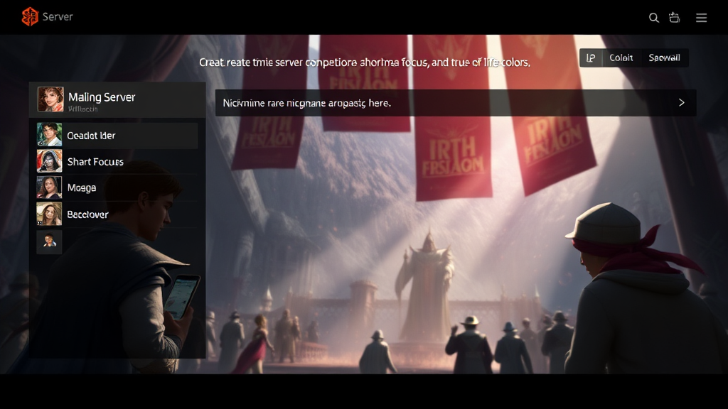 서버 선택 및 닉네임 선점 (realistic 스타일)