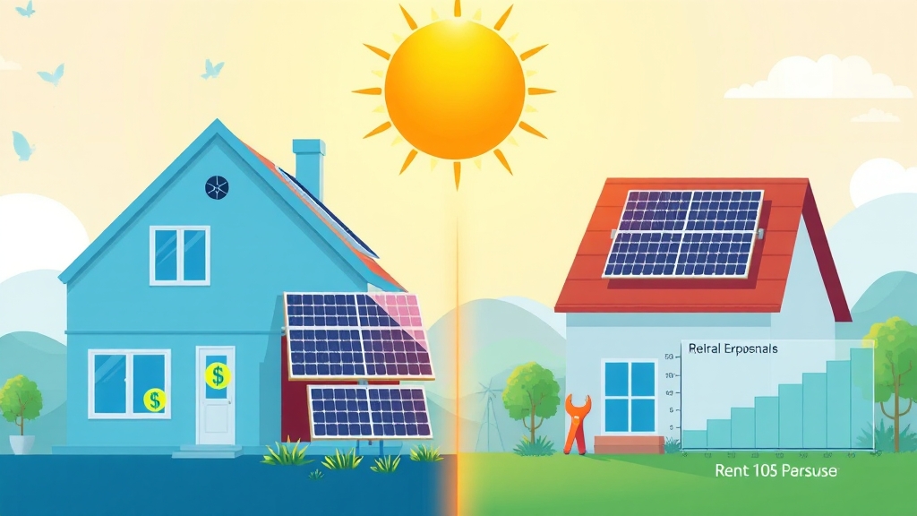 구매 vs 임대: 핵심 차이점 비교 (illustration 스타일)