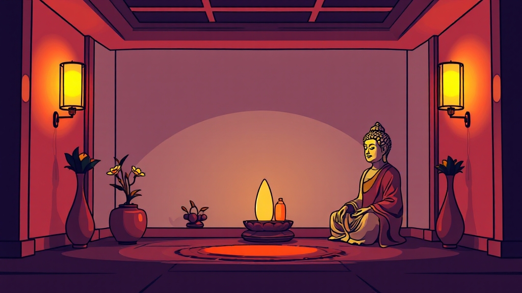 사유의 방: 깊은 성찰의 공간 (cartoon 스타일)