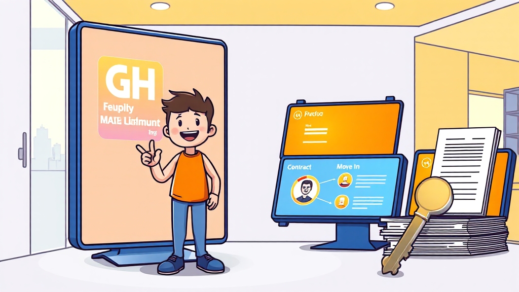 GH 청약센터 신청 절차 안내 (cartoon 스타일)