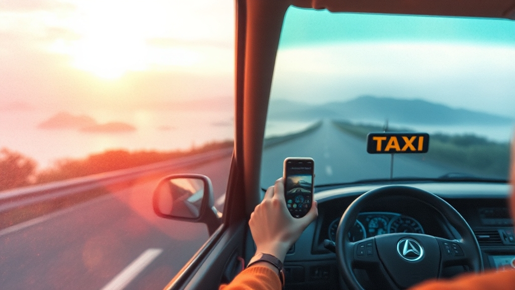 택시 이용 꿀팁 (watercolor 스타일)