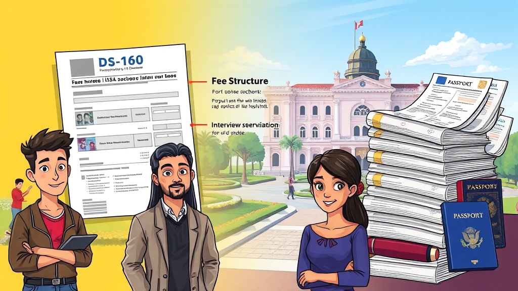 비자 신청, 단계별로 따라하기! (cartoon 스타일)