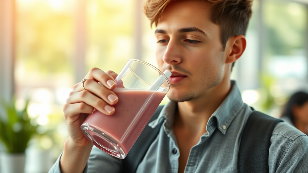 다이어트 쉐이크 활용법: 밥 대신, 간식 대신 (realistic 스타일)