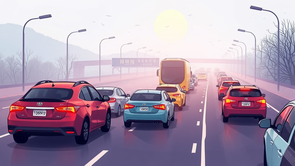 설 연휴 첫날, 정오의 서울-부산 도로 상황은? (cartoon 스타일)