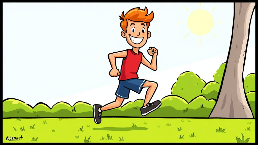 무릎 통증, 운동으로 예방! (cartoon 스타일)