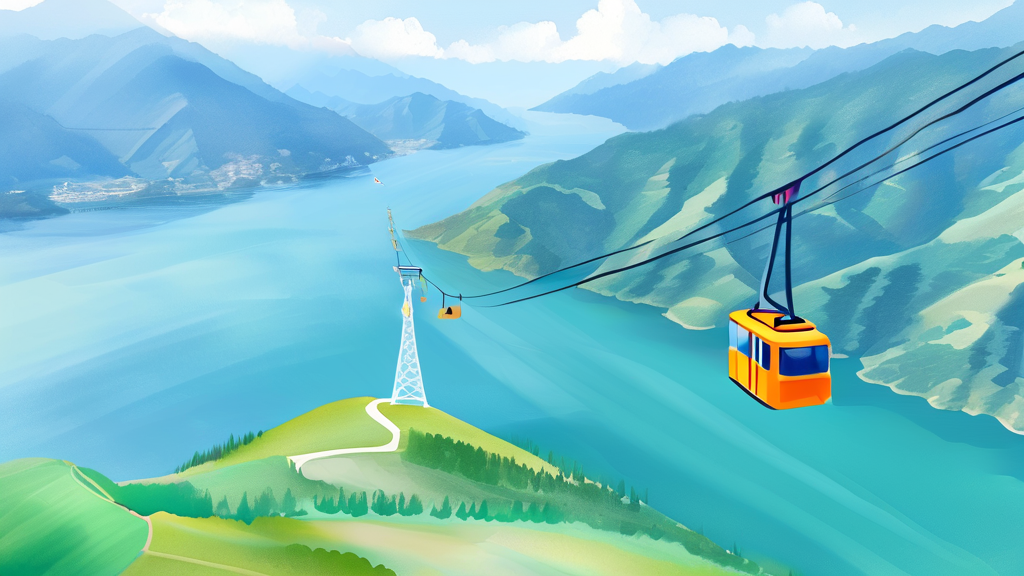 케이블카 vs 모노레일: 당신의 선택은? (watercolor 스타일)