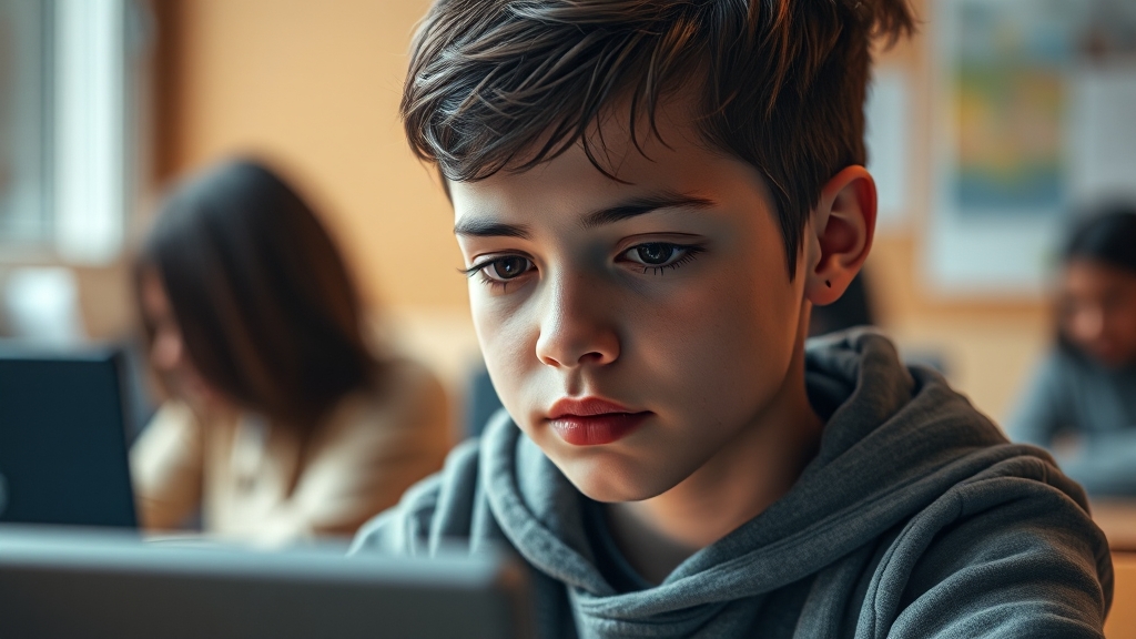 사이버 불링 발생 시, 이렇게 대처하세요! (realistic 스타일)