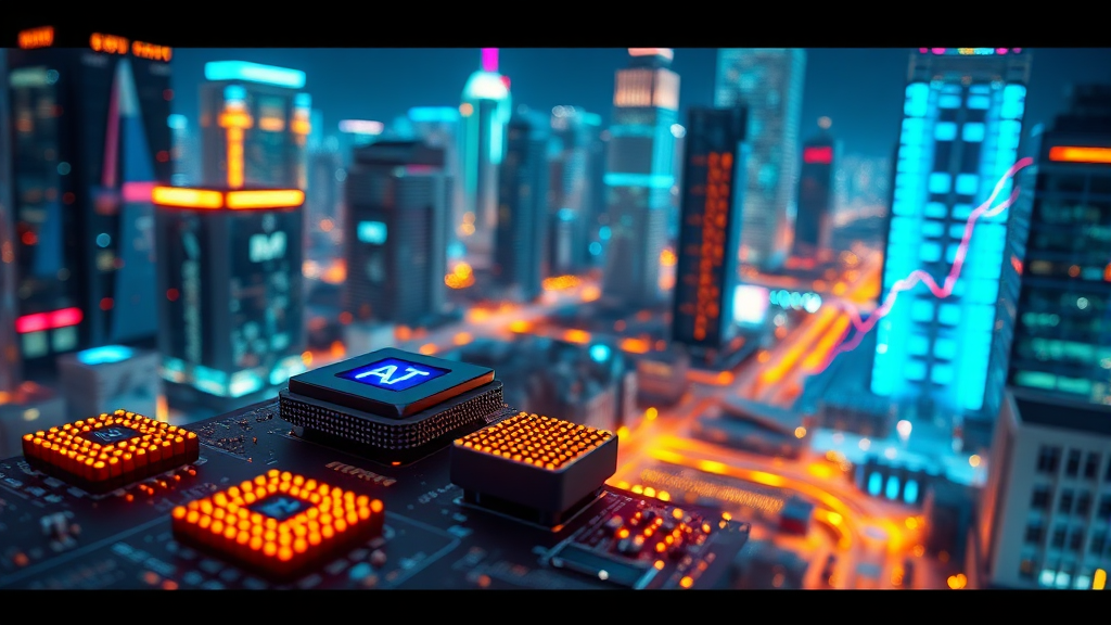 반도체 시장 대전망: AI 반도체, HBM 투자 전략 4 AI 반도체 시장, 뜨겁게 달아오르다! (realistic 스타일)