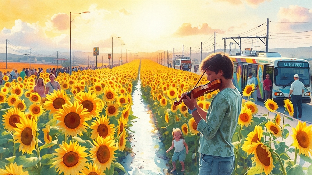 축제 행사 및 공연 (watercolor 스타일)