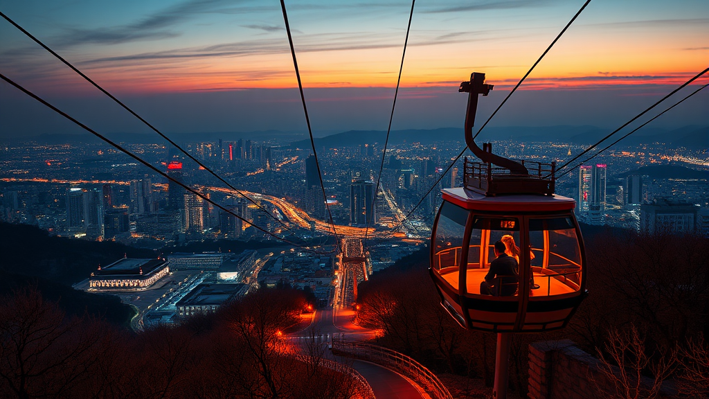남산 케이블카 이용 안내 (realistic 스타일)