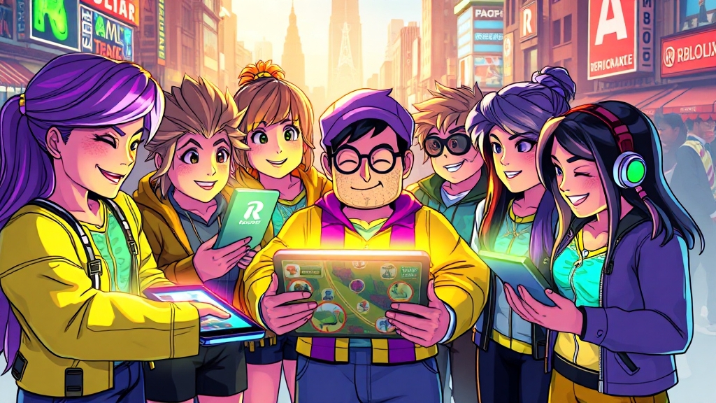 친구와 함께! 로블록스 소셜 기능 활용법 (illustration 스타일)