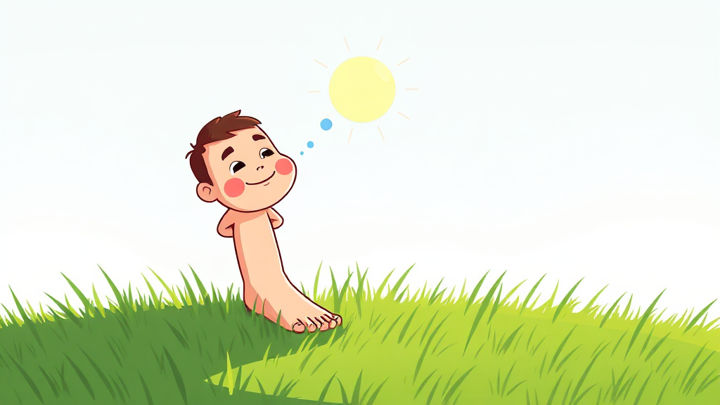 스트레스 해소에 좋은 맨발걷기 (illustration 스타일)