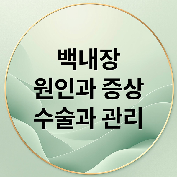백내장
원인과 증상
수술과 관리 (백내장 수술비용)