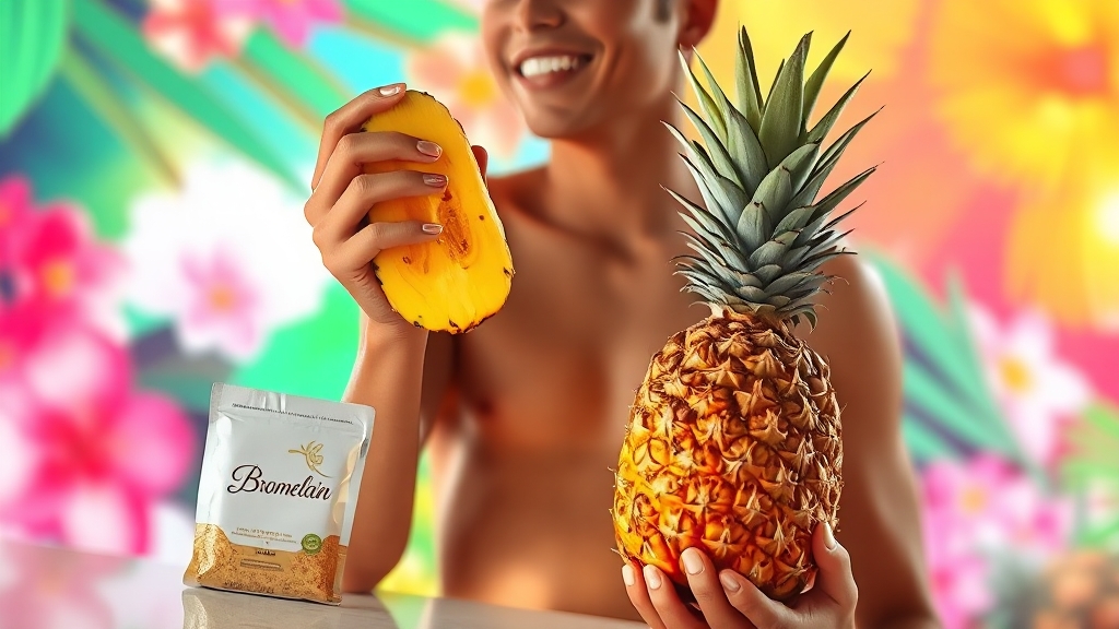 브로멜라인 주요 효능 (realistic 스타일)