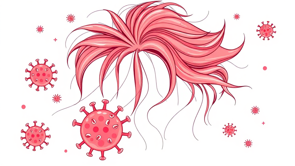 코로나 후유증 탈모의 특징과 증상 (illustration 스타일)