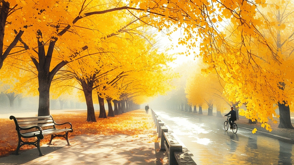 은행나무길 즐기는 방법 (watercolor 스타일)