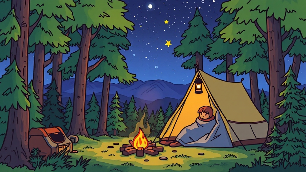 캠핑 후기 & 꿀팁 (cartoon 스타일)