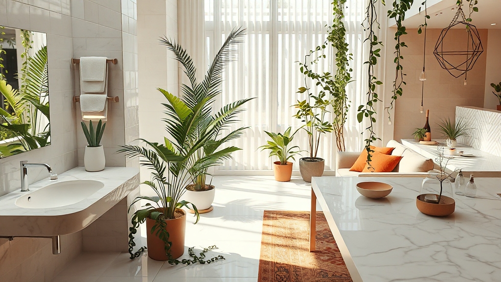 공간별 어울리는 식물 (realistic 스타일)