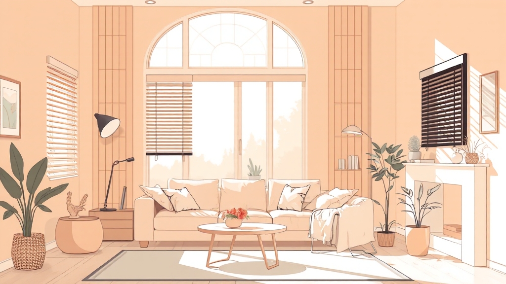 블라인드 설치 시 고려사항 (illustration 스타일)