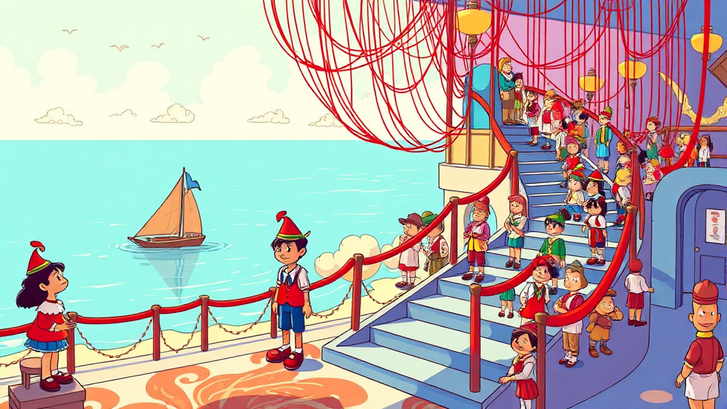 실내 전시 공간 탐험 (cartoon 스타일)