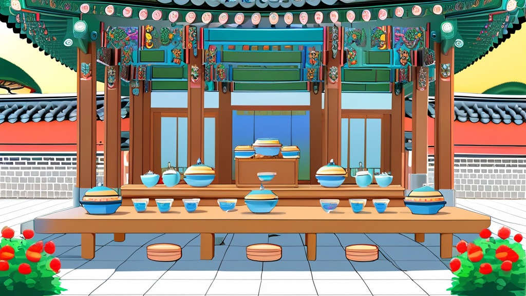 궁중 다과와 함께 즐기는 특별한 순간: 음악 공연 및 프로그램 소개 (cartoon 스타일)