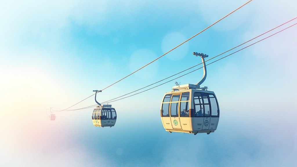 케이블카 탑승 정보: 승강장, 운영 시간, 요금 (watercolor 스타일)